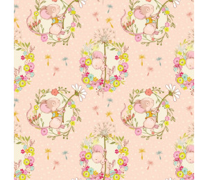 Bio Jersey Lillestoff - Spring Adventures Maus rosa